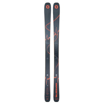 Blizzard Anomaly 88 Skis 2025 - Black skis with orange accents and a distinctive wavy pattern on top.