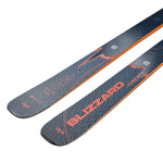 Blizzard Anomaly 88 Skis 2025 - A pair of skis with a dark gray base color and orange accents, featuring a textured pattern on the top surface.
