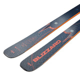 Blizzard Anomaly 88 Skis 2025 - A pair of skis with a dark gray base color and orange accents, featuring a textured pattern on the top surface.