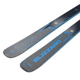 Blizzard Anomaly 84 Skis 2025 - Black skis with blue accents and a textured pattern on top.