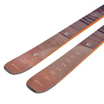 Blizzard Women's Black Pearl 94 Skis 2026 - A pair of skis with a brown and black striped pattern on the top sheet, featuring a distinctive orange stripe along the edges.