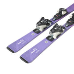 Blizzard Junior Pearl Skis with FDT JR 4.5 Bindings - Purple skis with white lettering and black bindings.