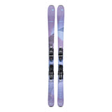 Blizzard Women's Black Pearl 88 D Skis with TCX 11 Bindings - A pair of skis with a purple and gray geometric pattern, featuring black bindings and a black tip.