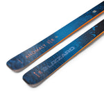 Blizzard Anomaly 88 Skis 2026 - A pair of skis with a blue and black marbled pattern, featuring orange accents along the edges.