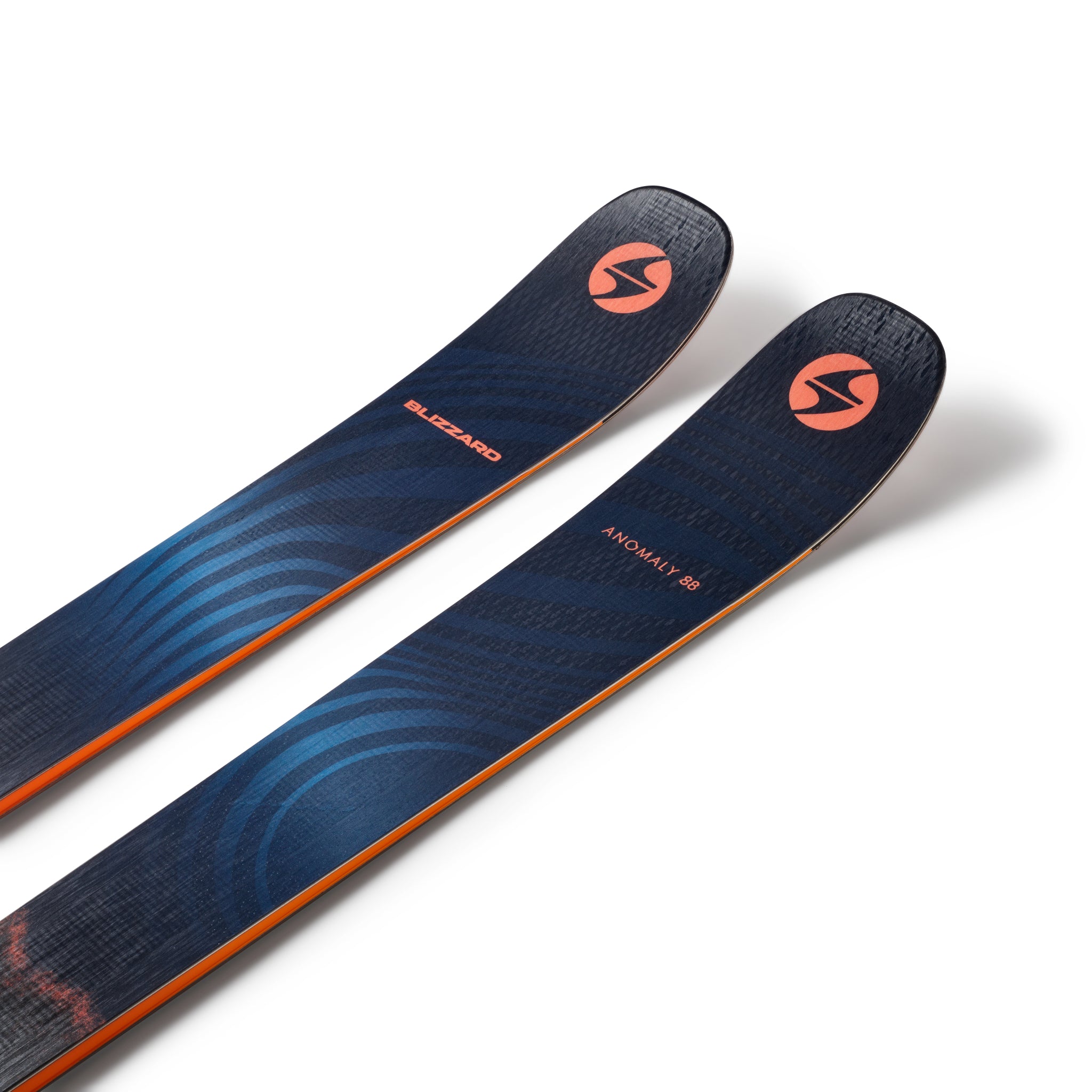 Blizzard Anomaly 88 Skis - 2026 model skis with a dark blue base and orange accents.