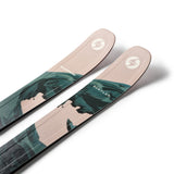 Blizzard Rustler 9 Skis 2026 - A pair of skis with a light-colored wood grain pattern on the top and bottom, featuring a white logo at the tip.