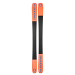 Blizzard Rustler 9 Skis 2026 - A pair of skis with a black base and orange tops, featuring the word "BLIZZARD" in blue letters on top.