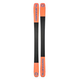 Blizzard Rustler 9 Skis 2026 - A pair of skis with a black base and orange tops, featuring the word "BLIZZARD" in blue letters on top.