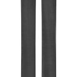 Pair of orange-and-white 102 skis with curved tips and black sidewalls.