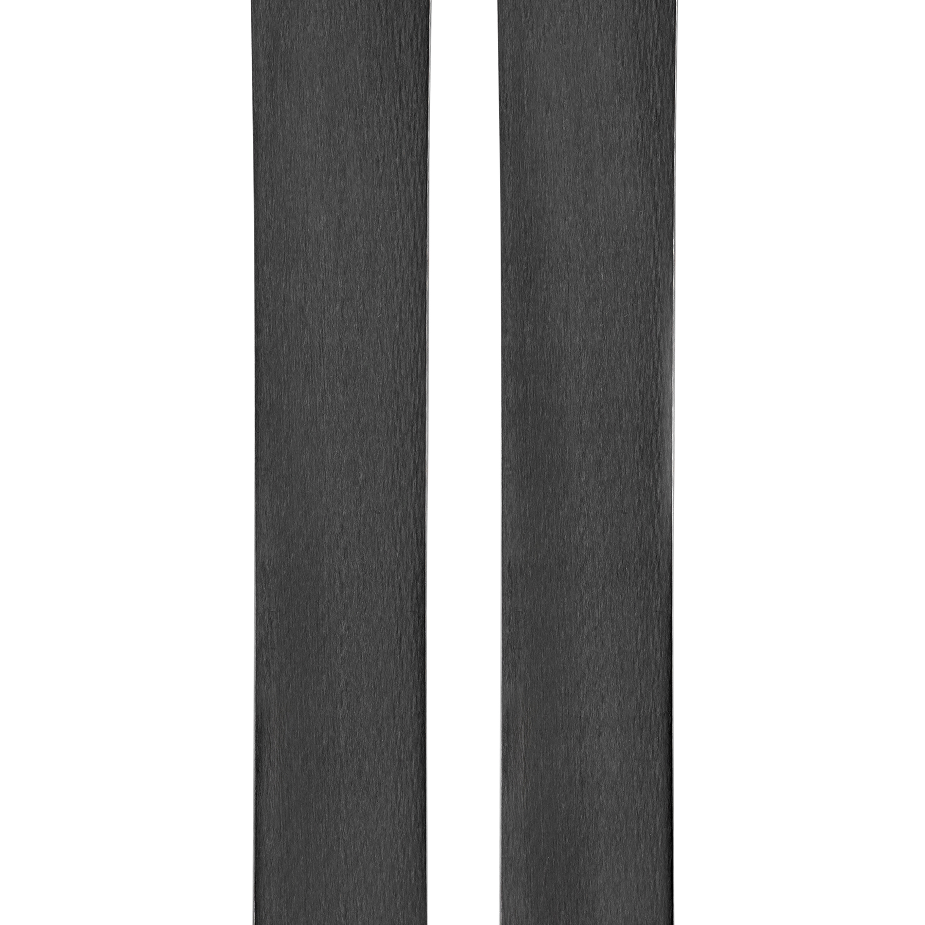 Pair of orange-and-white 102 skis with curved tips and black sidewalls.