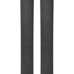 Orange skis with black bases and circular logos, full-length pair.