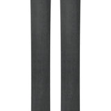Orange skis with black bases and circular logos, full-length pair.