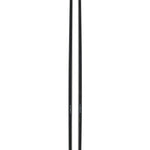 Pair of skis with long slender shape, light base and dark tips