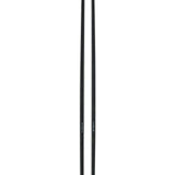 Pair of skis with long slender shape, light base and dark tips