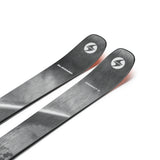 Blizzard Anomaly 84 skis top view, dark grey decks with logo circles