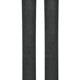 Pair of orange and black skis with circular Blizzard logos on tips