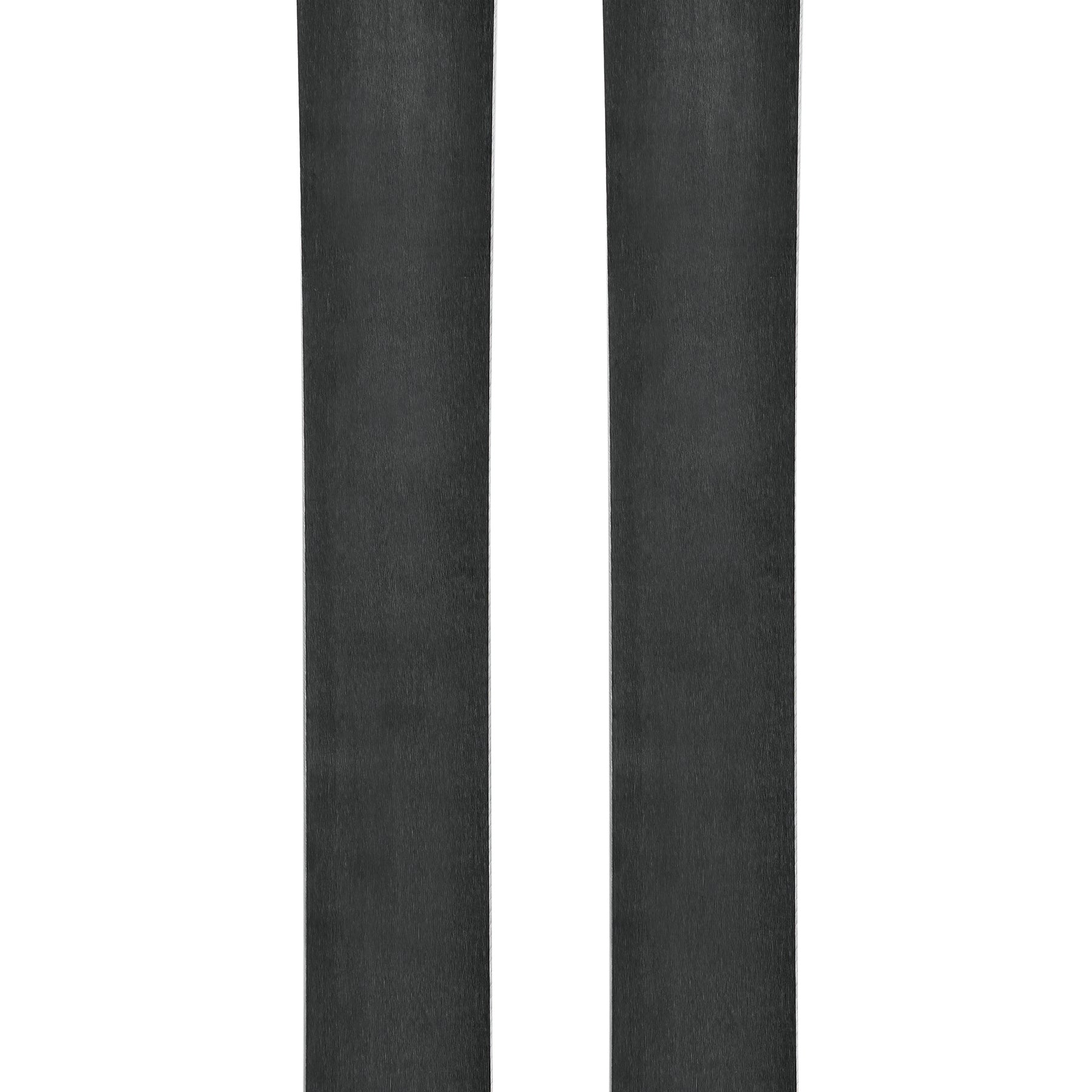 Pair of orange and black skis with circular Blizzard logos on tips