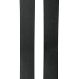 Pair of black skis with orange tips and side graphics, showing Blizzard logo