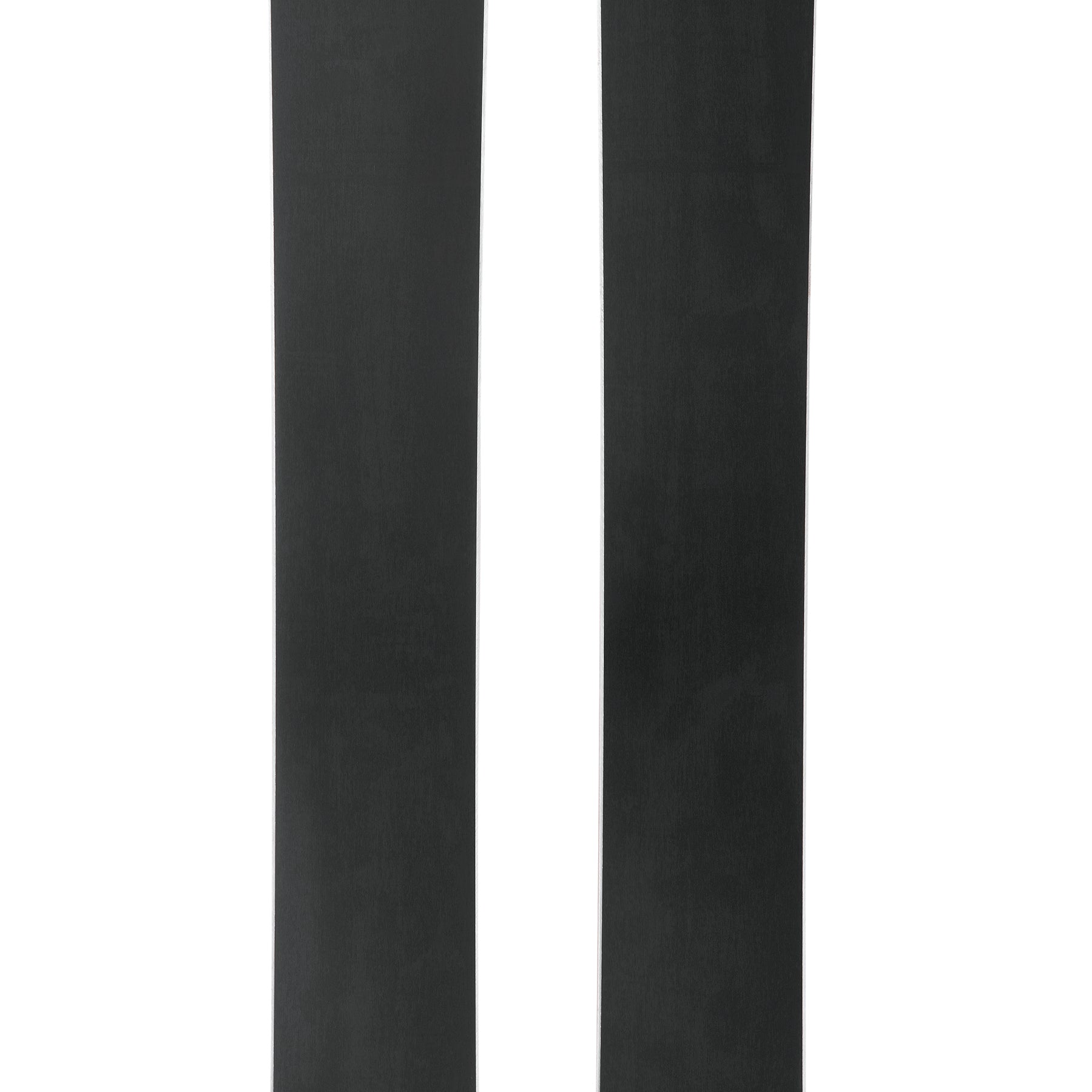 Pair of black skis with orange tips and side graphics, showing Blizzard logo