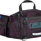 CamelBak Repack LR 4 Belt 1.5L - A purple and black belt with a zippered pocket on the front, featuring a blue zipper pull.