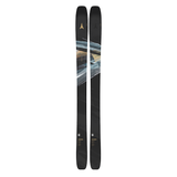 Atomic Women's Maven 94 CTI Skis 2026 - Black skis with a white and gray abstract design on top, featuring a gold Atomic logo at the tip.