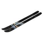 Atomic Women's Maven 94 CTI Skis 2026 - Black skis with a geometric pattern of light blue, gray, and gold stripes on top.