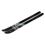 Atomic Women's Maven 94 CTI Skis 2026 - Black skis with a geometric pattern of light blue, gray, and gold stripes on top.