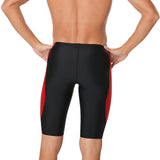 Speedo Tone Setter Jammer - Black jammer with red stripe down side.