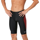 Speedo Tone Setter Jammer - Black jammer with a red stripe down the side.
