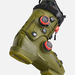 K2 Cortex 130 Zonal BOA ski boots feature a black and green design with a visible BOA dial.