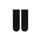 Stance Icon Quarter Sock 2025 - Black socks with a blue stripe at the top.
