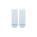 Stance Icon Quarter Sock 2025 - White socks with a small circular logo on top.