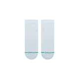 Stance Icon Quarter Sock 2025 - White socks with a small circular logo on top.
