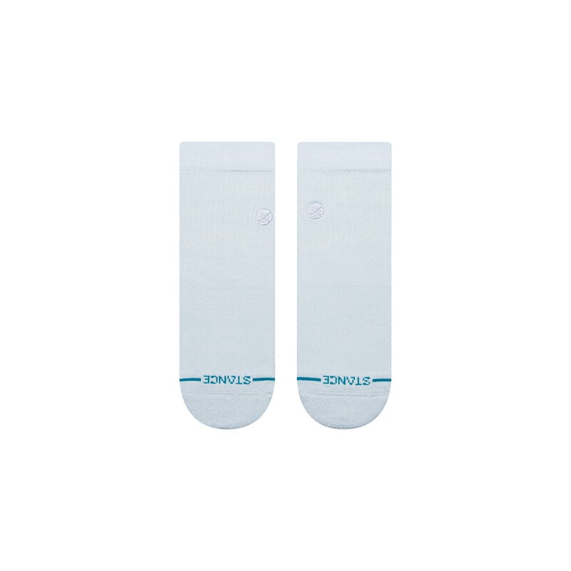 Stance Icon Quarter Sock 2025 - White socks with a small circular logo on top.