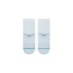Stance Icon Quarter Sock 2025 - White socks with a thin teal stripe at the top.