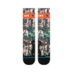 XTRA CREW C SOCK 2023 - A pair of crew socks with a green and brown camouflage pattern.