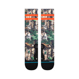 XTRA CREW C SOCK 2023 - A pair of crew socks with a green and brown camouflage pattern.