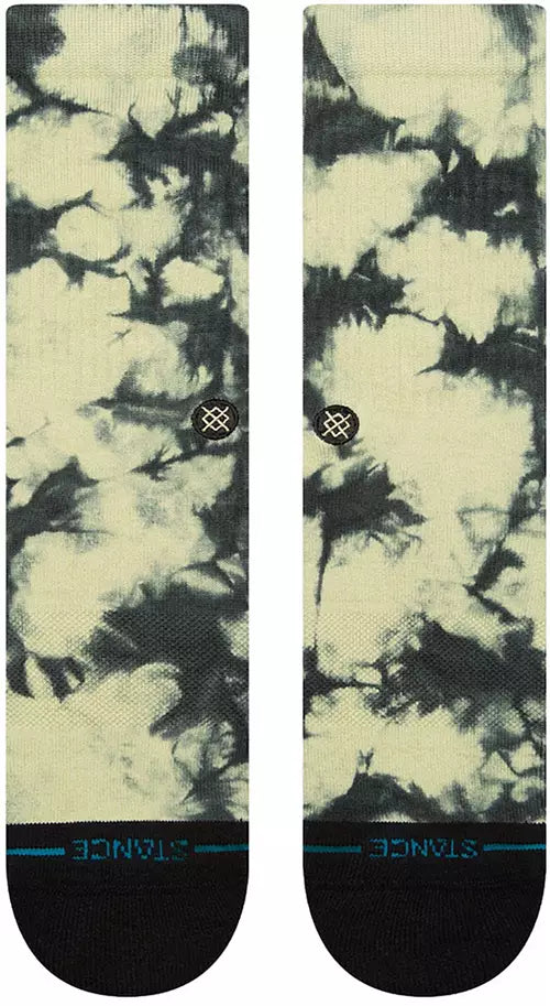 Stance Well Worn Crew Sock 2024 - A pair of crew socks with a subtle, faded design in shades of gray and white.