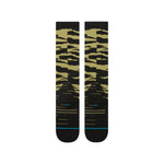 Stance Creeky Meadow Snow Sock 2025 - A pair of snow socks with a green and brown abstract pattern featuring meadow scenes.