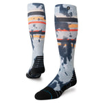Stance Brong Snow Sock 2025 - A pair of snow socks with a light grey base color and dark blue splotches.