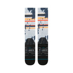 Stance Brong Snow Sock 2025 - A pair of snow socks with a light blue background and dark gray splatter pattern.