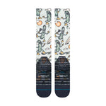 Stance Feeling Pickled Snow Sock 2025 - A pair of socks with a pattern of pickles wearing sunglasses and snowboarding gear.
