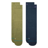 Stance Iconic Snow Sock 2-Pack 2025 - A pair of olive green socks with a small logo on top.