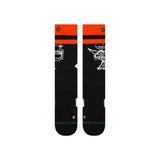 Stance - Jill Perkins signature logo in white on a black background with an orange stripe at top.