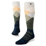 Stance Misty Snow Sock 2025 - A pair of snow socks with a light blue and white color scheme, featuring a subtle mist pattern on the top portion.