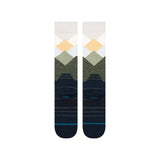 Stance Misty Snow Sock 2025 - A pair of white socks with a snowflake design on top.