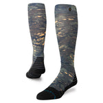 Stance Rompin Snow Sock 2025 - A pair of snow socks with a camouflage pattern in shades of green and brown, featuring tan accents.