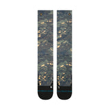 Stance Rompin Snow Sock 2025 - A pair of snow socks with a dark green and tan patterned design.