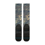 Stance Rompin Snow Sock 2025 - A pair of snow socks with a green and tan patterned design.