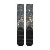 Stance Rompin Snow Sock 2025 - A pair of snow socks with a green and tan patterned design.